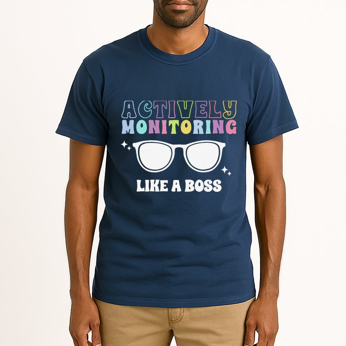 Actively Monitoring Like A Boss Testing Day Funny Teacher Tall T-Shirt