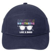 Actively Monitoring Like A Boss Testing Day Funny Teacher 7-Panel Snapback Hat