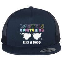 Actively Monitoring Like A Boss Testing Day Funny Teacher Flatbill Hat