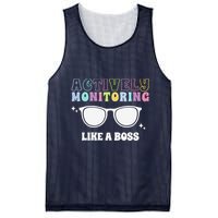 Actively Monitoring Like A Boss Testing Day Funny Teacher Mesh Reversible Basketball Jersey Tank