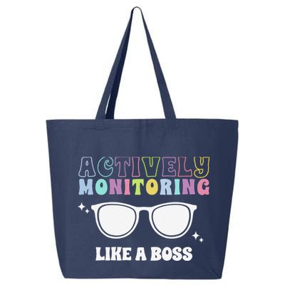 Actively Monitoring Like A Boss Testing Day Funny Teacher 25L Jumbo Tote