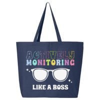 Actively Monitoring Like A Boss Testing Day Funny Teacher 25L Jumbo Tote