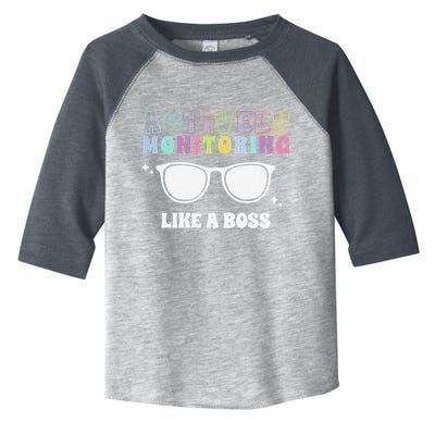 Actively Monitoring Like A Boss Testing Day Funny Teacher Toddler Fine Jersey T-Shirt