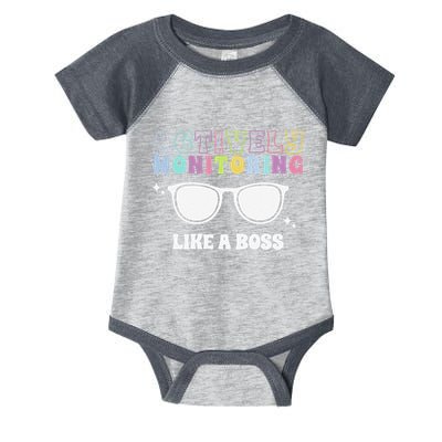 Actively Monitoring Like A Boss Testing Day Funny Teacher Infant Baby Jersey Bodysuit