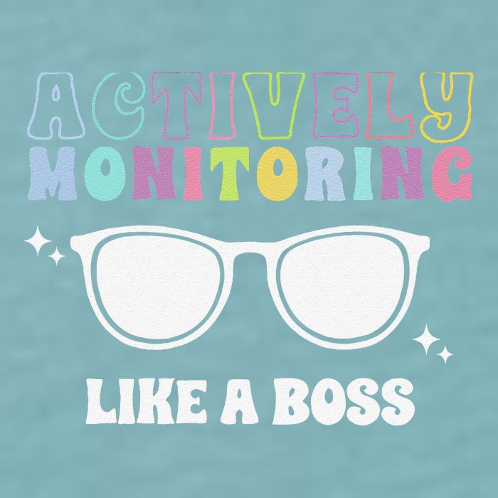 Actively Monitoring Like A Boss Testing Day Funny Teacher Sueded Cloud Jersey T-Shirt