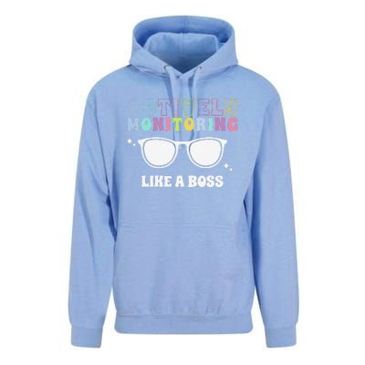 Actively Monitoring Like A Boss Testing Day Funny Teacher Unisex Surf Hoodie