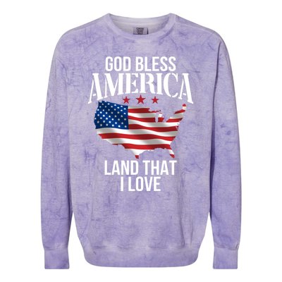 American Map Land That I Love Patrioticic Memorial Day 4th O Gift Colorblast Crewneck Sweatshirt