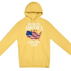 American Map Land That I Love Patrioticic Memorial Day 4th O Gift Premium Pullover Hoodie