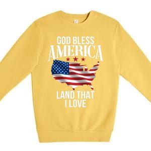 American Map Land That I Love Patrioticic Memorial Day 4th O Gift Premium Crewneck Sweatshirt