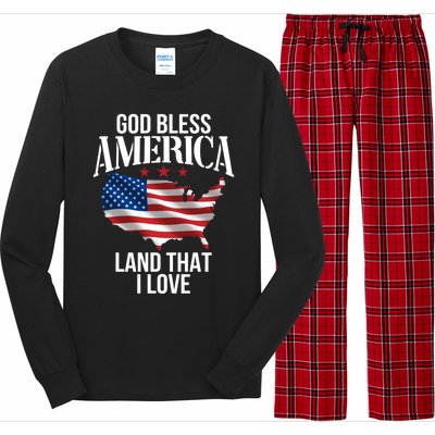 American Map Land That I Love Patrioticic Memorial Day 4th O Gift Long Sleeve Pajama Set