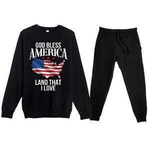 American Map Land That I Love Patrioticic Memorial Day 4th O Gift Premium Crewneck Sweatsuit Set