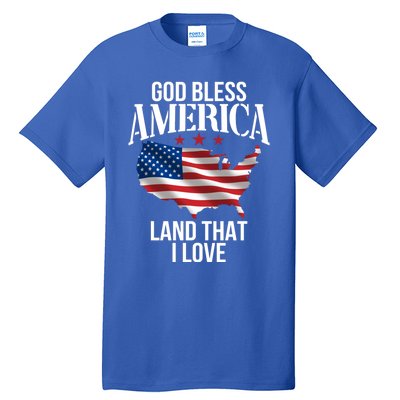 American Map Land That I Love Patrioticic Memorial Day 4th O Gift Tall T-Shirt