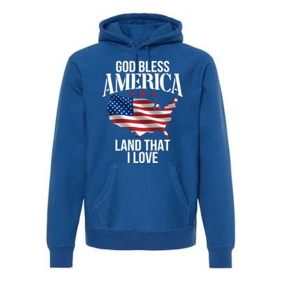 American Map Land That I Love Patrioticic Memorial Day 4th O Gift Premium Hoodie