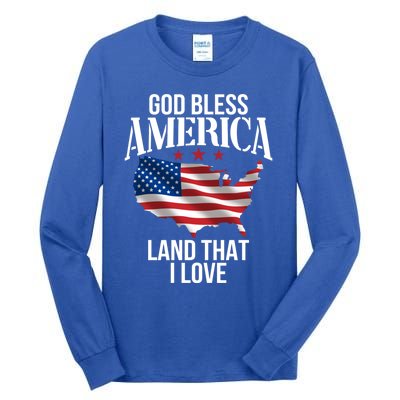 American Map Land That I Love Patrioticic Memorial Day 4th O Gift Tall Long Sleeve T-Shirt