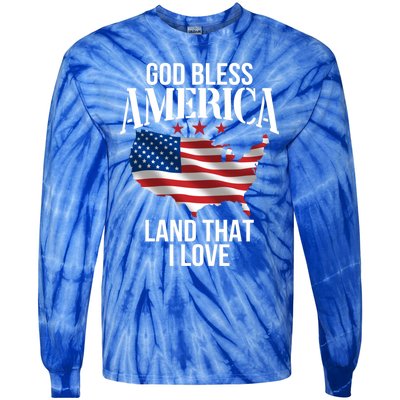 American Map Land That I Love Patrioticic Memorial Day 4th O Gift Tie-Dye Long Sleeve Shirt