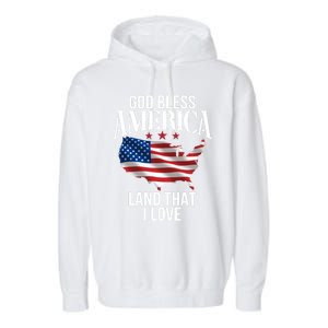 American Map Land That I Love Patrioticic Memorial Day 4th O Gift Garment-Dyed Fleece Hoodie