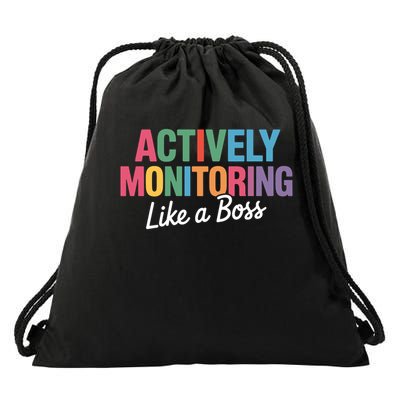 Actively Monitoring Like A Boss State Testing Drawstring Bag