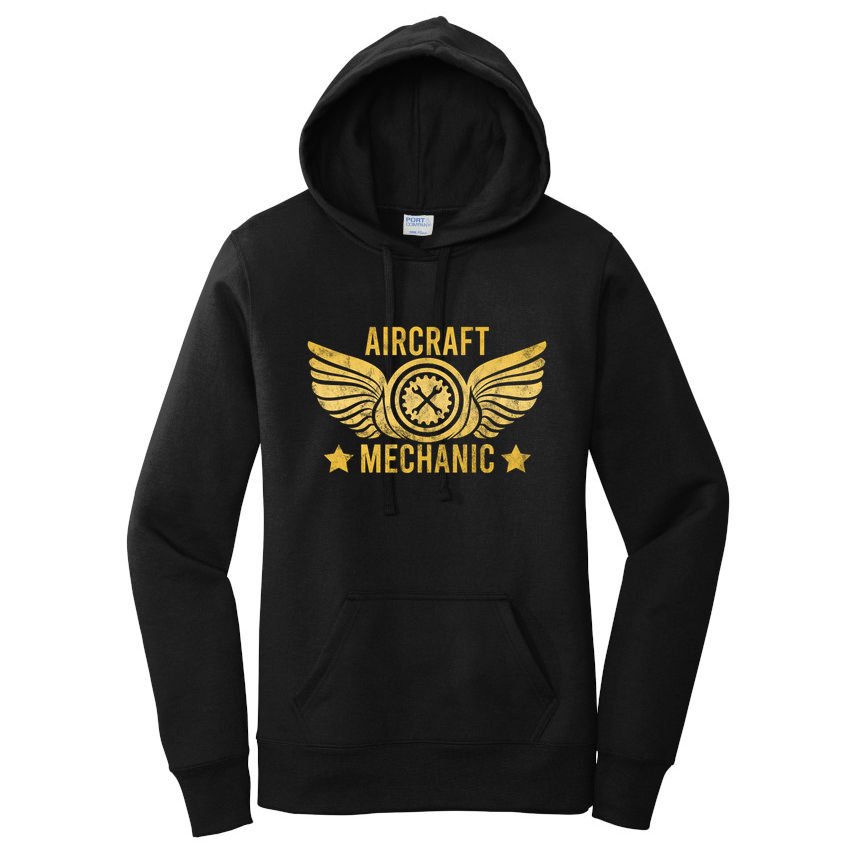 Aircraft Mechanic Logo Badge Aviation Gift Women's Pullover Hoodie
