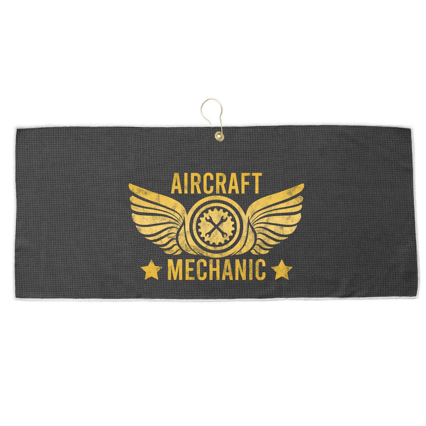 Aircraft Mechanic Logo Badge Aviation Gift Large Microfiber Waffle Golf Towel