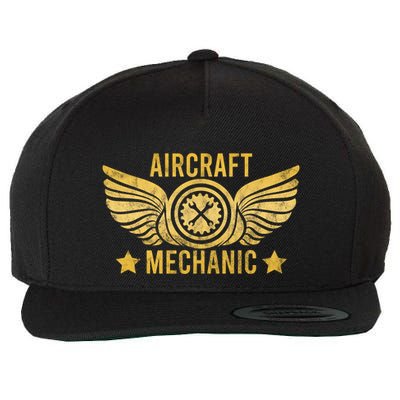 Aircraft Mechanic Logo Badge Aviation Gift Wool Snapback Cap