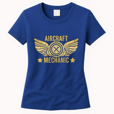 Aircraft Mechanic Logo Badge Aviation Gift Womens T-Shirt
