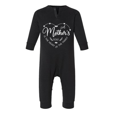 A Mother’S Love Is The Heart Of The Family Infant Fleece One Piece