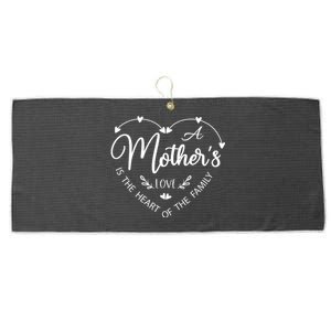 A Mother’S Love Is The Heart Of The Family Large Microfiber Waffle Golf Towel