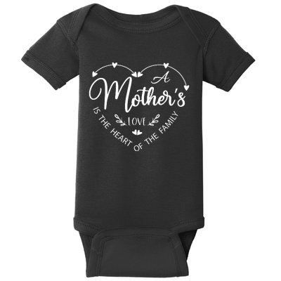 A Mother’S Love Is The Heart Of The Family Baby Bodysuit