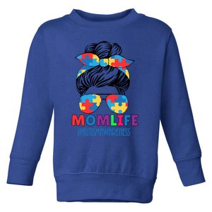 Autism Mom Life #Autismawareness Messy Bun Bandana Mothers Cute Gift Toddler Sweatshirt