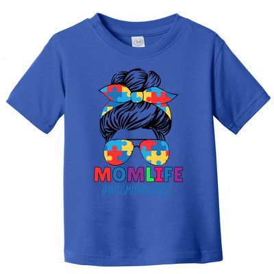 Autism Mom Life #Autismawareness Messy Bun Bandana Mothers Cute Gift Toddler T-Shirt