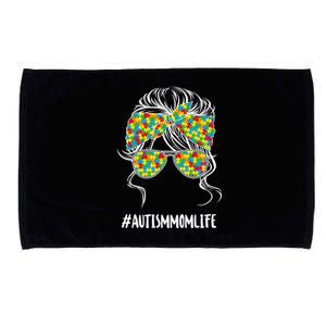 Autism Mom Life Puzzle Piece Autism Awareness Gift Microfiber Hand Towel