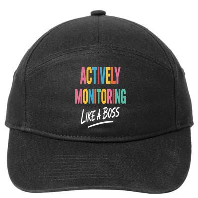 Actively Monitoring Like A Boss Funny State Testing Teacher 7-Panel Snapback Hat
