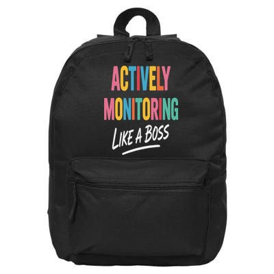 Actively Monitoring Like A Boss Funny State Testing Teacher 16 in Basic Backpack