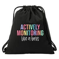 Actively Monitoring Like A Boss State Testing Teacher  Drawstring Bag