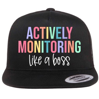 Actively Monitoring Like A Boss State Testing Teacher  Flat Bill Trucker Hat