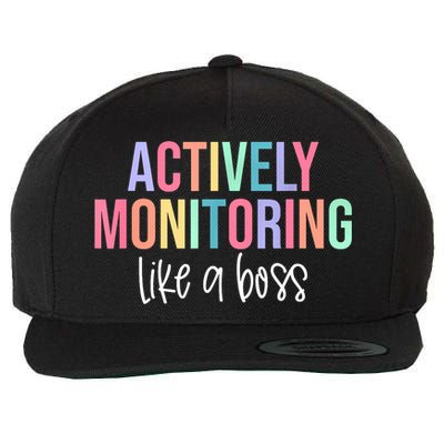 Actively Monitoring Like A Boss State Testing Teacher  Wool Snapback Cap