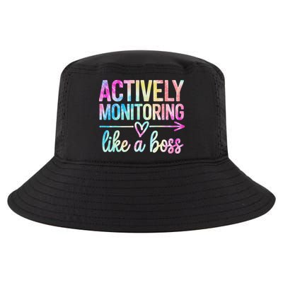 Actively Monitoring Like A Boss State Testing Day Teacher Cool Comfort Performance Bucket Hat
