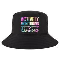 Actively Monitoring Like A Boss State Testing Day Teacher Cool Comfort Performance Bucket Hat