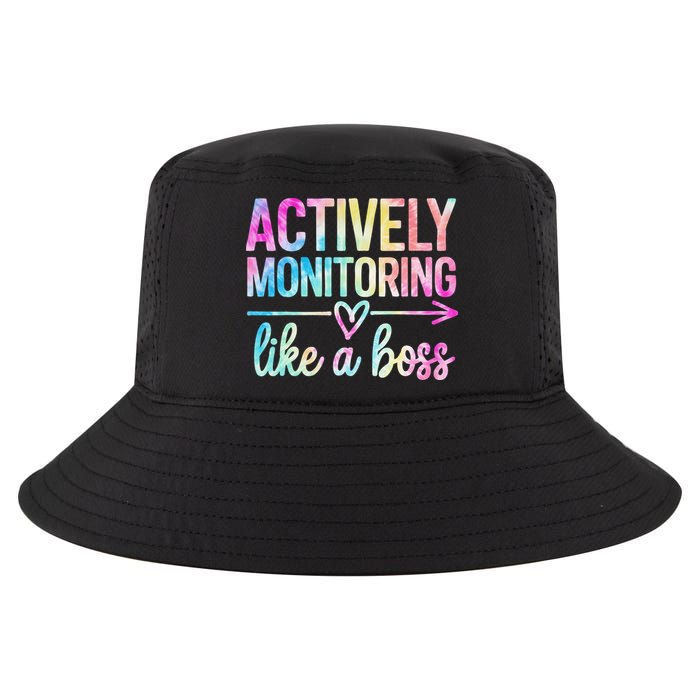 Actively Monitoring Like A Boss State Testing Day Teacher Cool Comfort Performance Bucket Hat