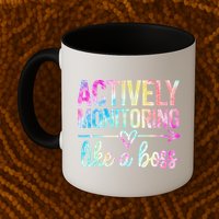 Actively Monitoring Like A Boss State Testing Day Teacher Mug