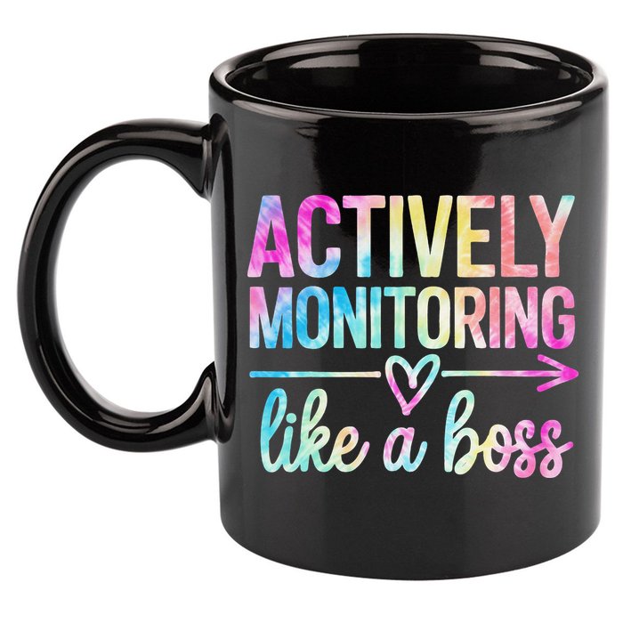 Actively Monitoring Like A Boss State Testing Day Teacher 11oz C Handle Ceramic Mug