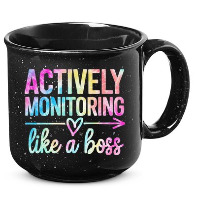 Actively Monitoring Like A Boss State Testing Day Teacher 15oz Campfire Ceramic Mug