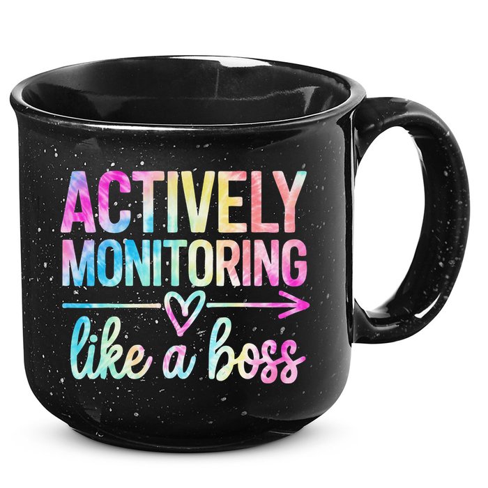 Actively Monitoring Like A Boss State Testing Day Teacher 15oz Campfire Ceramic Mug