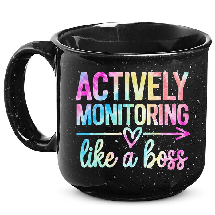Actively Monitoring Like A Boss State Testing Day Teacher 15oz Campfire Ceramic Mug