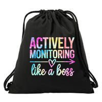 Actively Monitoring Like A Boss State Testing Day Teacher Drawstring Bag