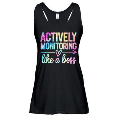 Actively Monitoring Like A Boss State Testing Day Teacher Ladies Essential Flowy Tank