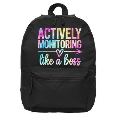 Actively Monitoring Like A Boss State Testing Day Teacher 16 in Basic Backpack