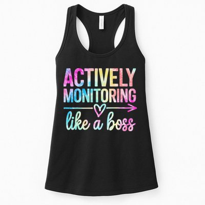 Actively Monitoring Like A Boss State Testing Day Teacher Womens Tank Top