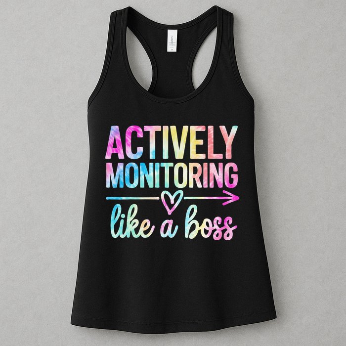 Actively Monitoring Like A Boss State Testing Day Teacher Womens Tank Top