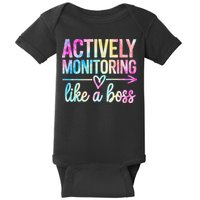 Actively Monitoring Like A Boss State Testing Day Teacher Baby Bodysuit
